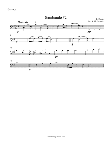 Sarabande #2 (arr. Nick Lacanski)