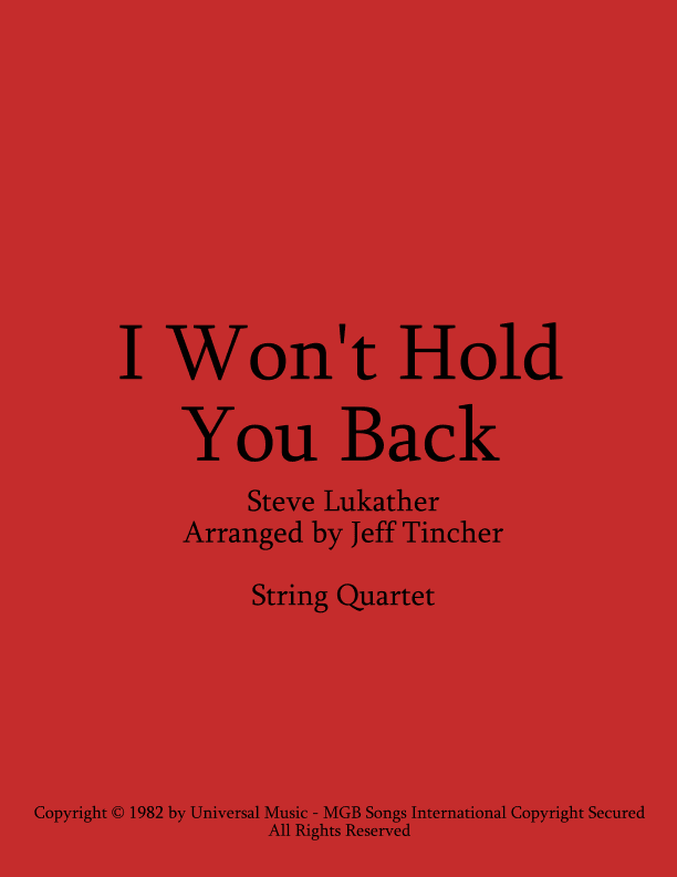 I Won't Hold You Back (arr. Jeff Tincher)