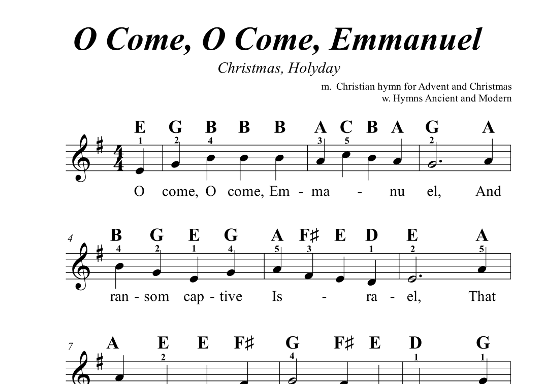 O Come, O Come, Emmanuel (arr. Avgusta Udartseva)