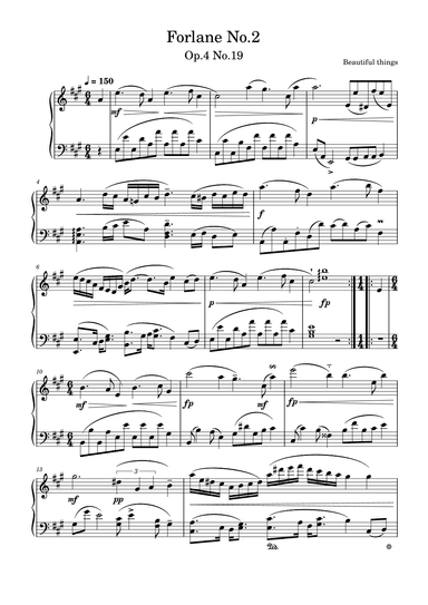 Forlane No.2-Beautiful things Op.4 No.19