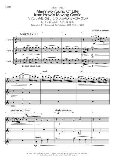 Merry-go-round Of Life (arr. Tsuyoshi Yoroiguma)