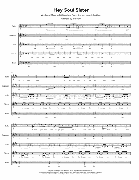 Hey, Soul Sister (arr. Ben Bram)