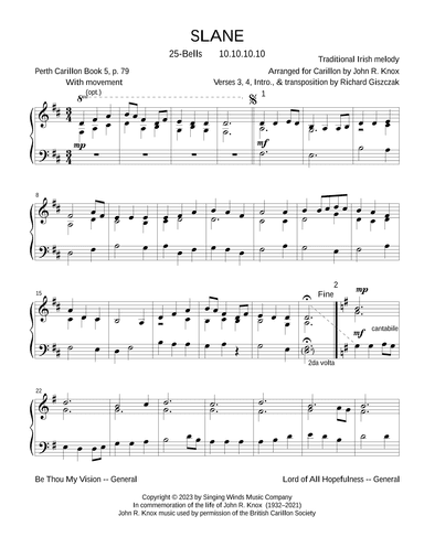 25B. SLANE (arr. John R. Knox & Richard Giszczak)
