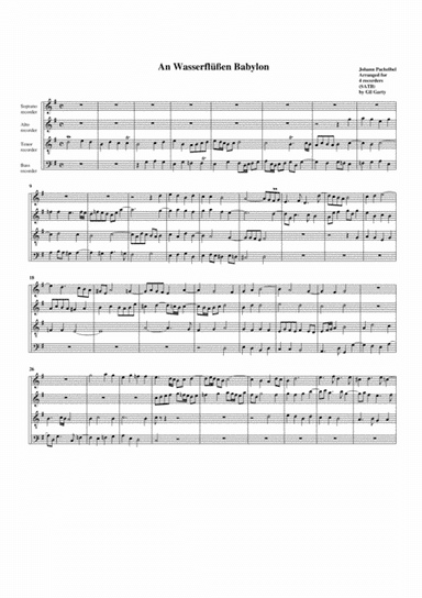 An Wasserfluessen Babylon (arrangement for 4 recorders) (arr. Gil Garty)
