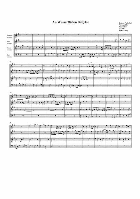 An Wasserfluessen Babylon (arrangement for 4 recorders) (arr. Gil Garty)