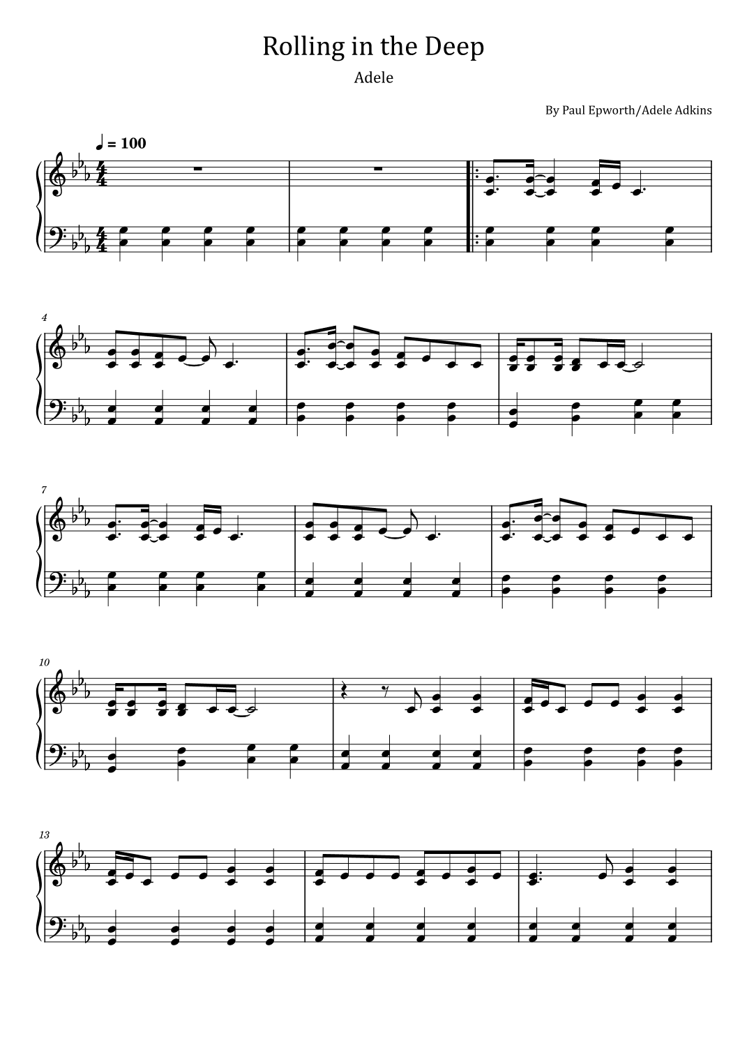 Rolling In The Deep (arr. poon)