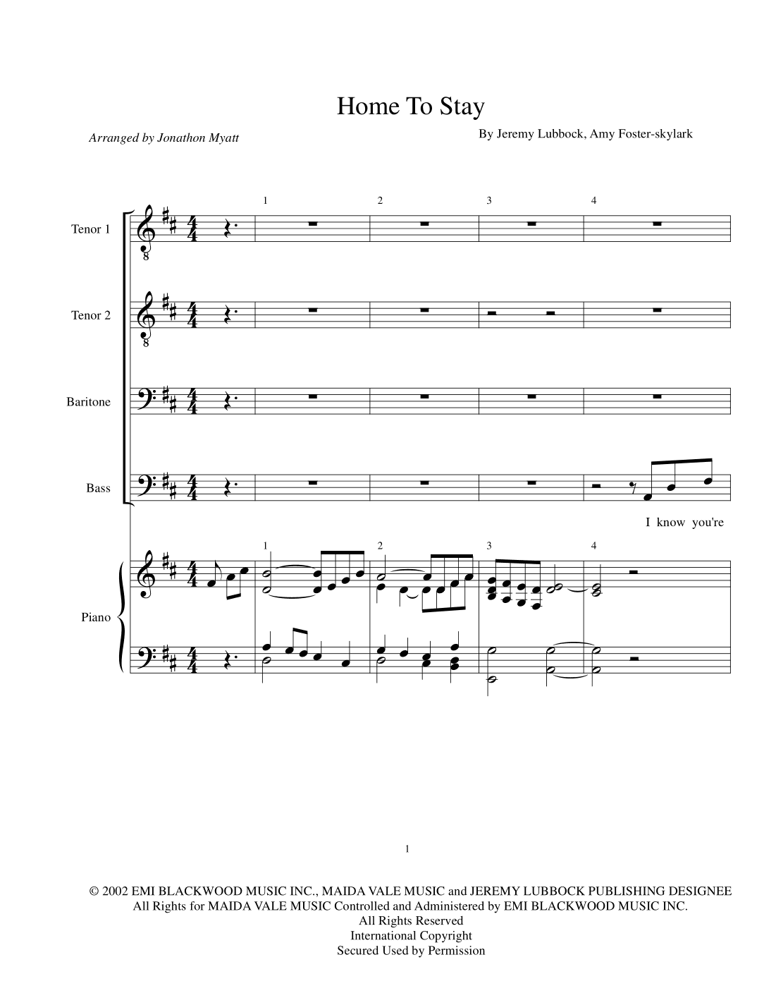 Broken Vow (arr. Jonathon Myatt)