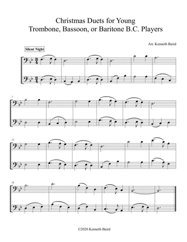 Christmas Duets for Young Bass Clef Wind Players (arr. Kenneth Baird)
