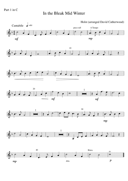 In the Bleak Midwinter (Holst arranged for Flexible instrumental ensembles by David Catherwood) (arr. David Catherwood)