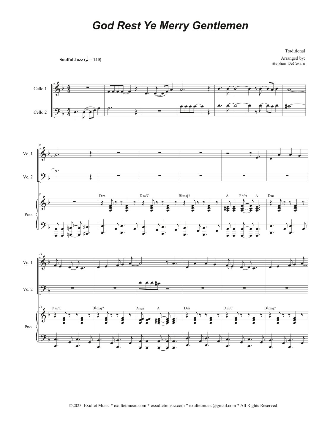 God Rest Ye Merry Gentlemen (Cello Duet - Alternate Version) (arr. Stephen DeCesare)