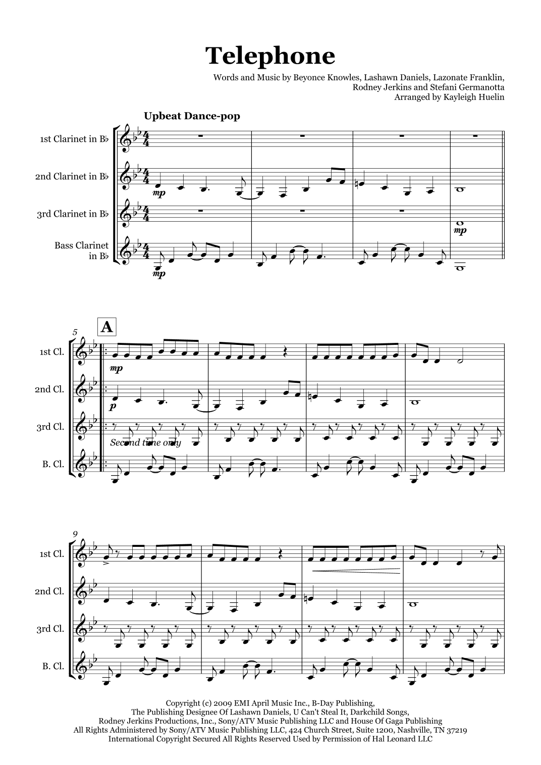 Telephone (feat. Beyonce) (arr. Kayleigh Huelin)