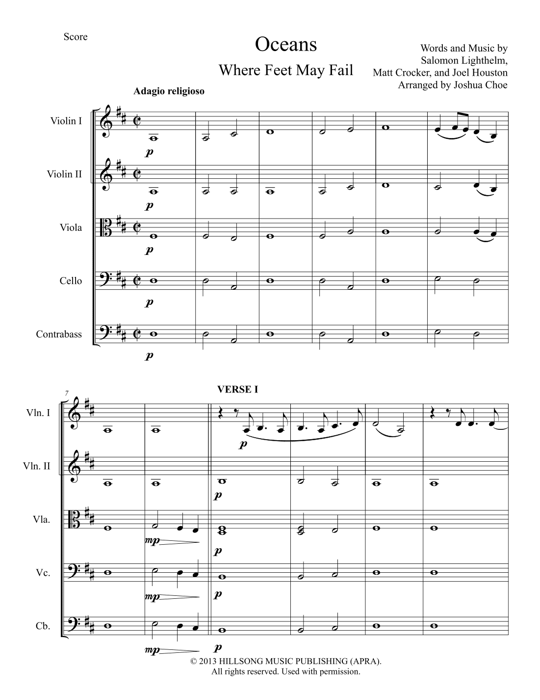 Oceans (where Feet May Fail) (arr. Joshua Choe)