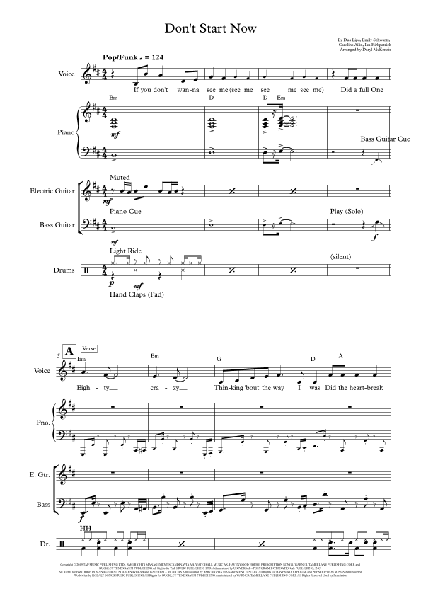 Don't Start Now (arr. Daryl McKenzie)