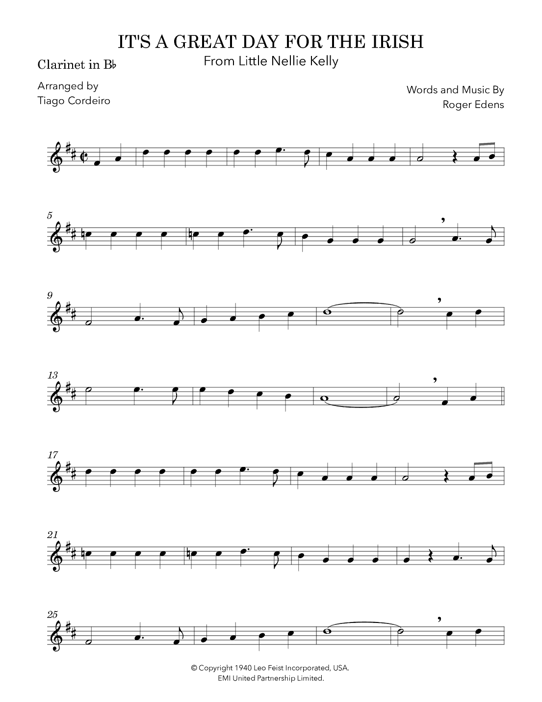 It's A Great Day For The Irish (arr. Tiago Cordeiro)