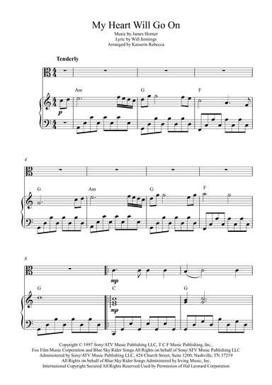 My Heart Will Go On (Love Theme from Titanic) (arr. Kaiserin Rebecca)