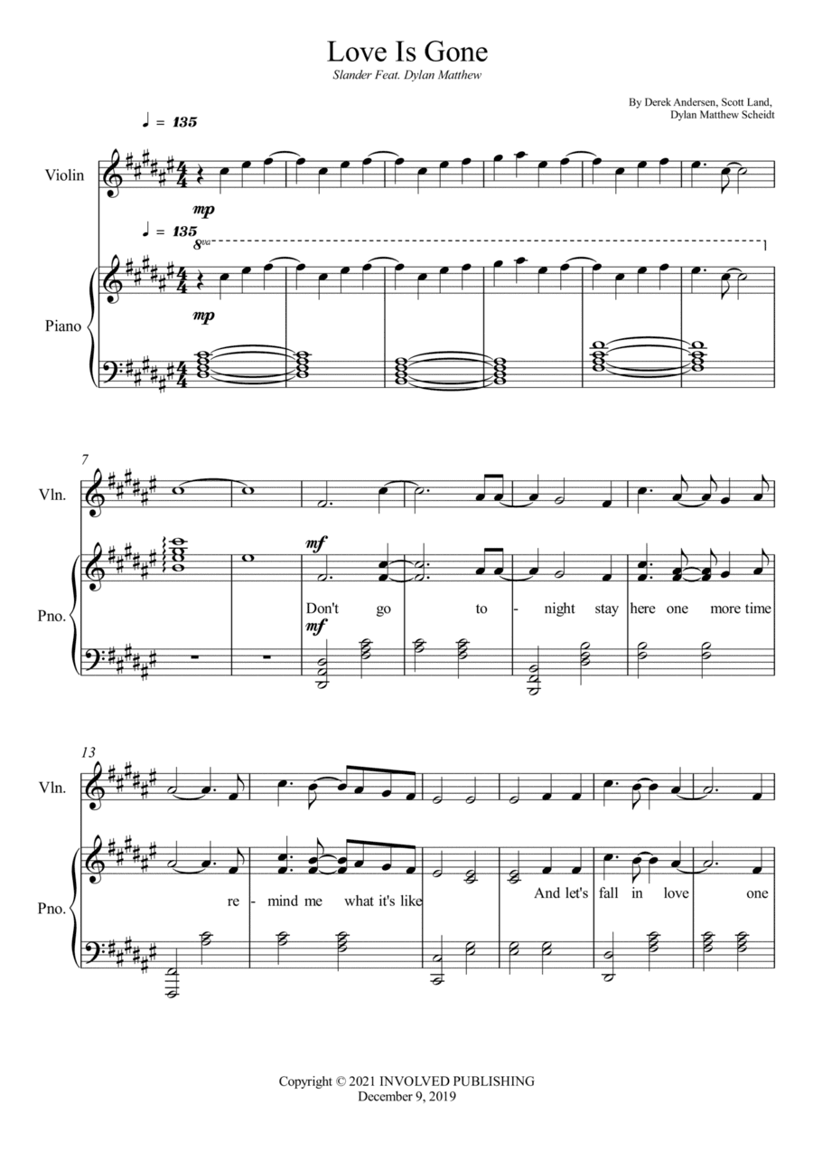 Love Is Gone (arr. Wesley S. SIlva)