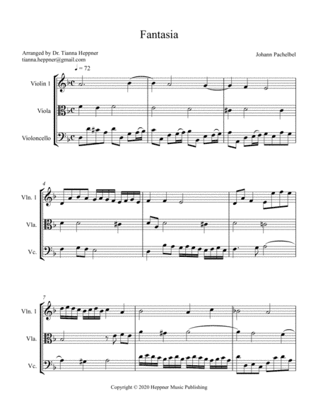 Fantasia in d minor - string trio/ensemble (arr. Dr. Tianna Heppner)