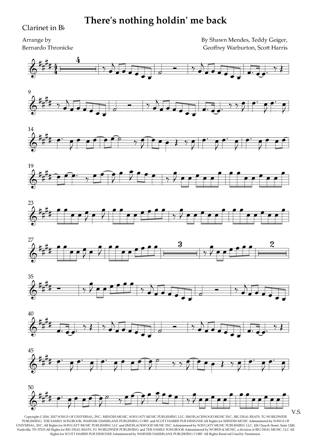 There's Nothing Holdin' Me Back (arr. Bernardo Thronicke)