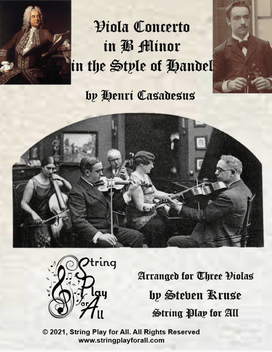 Concerto in B Minor in the Style of Handel, Arranged for Three Violas (arr. Steven Kruse)
