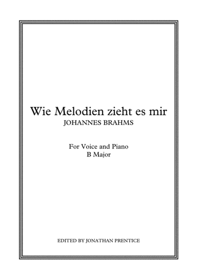 Wie Melodien zieht es mir (B Major) (arr. Jonathan Prentice)