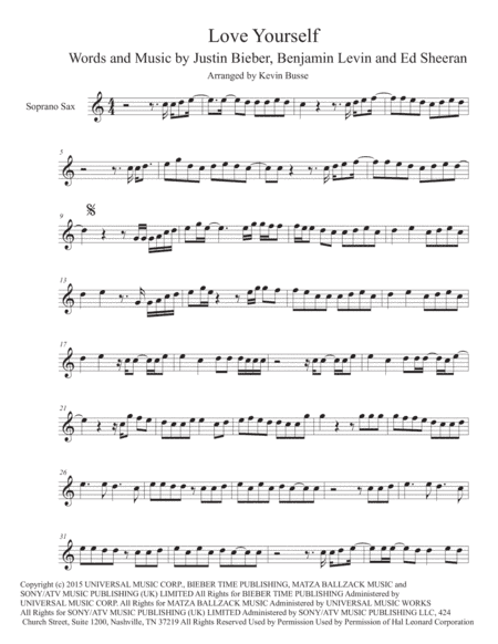 Love Yourself (arr. Kevin Busse)