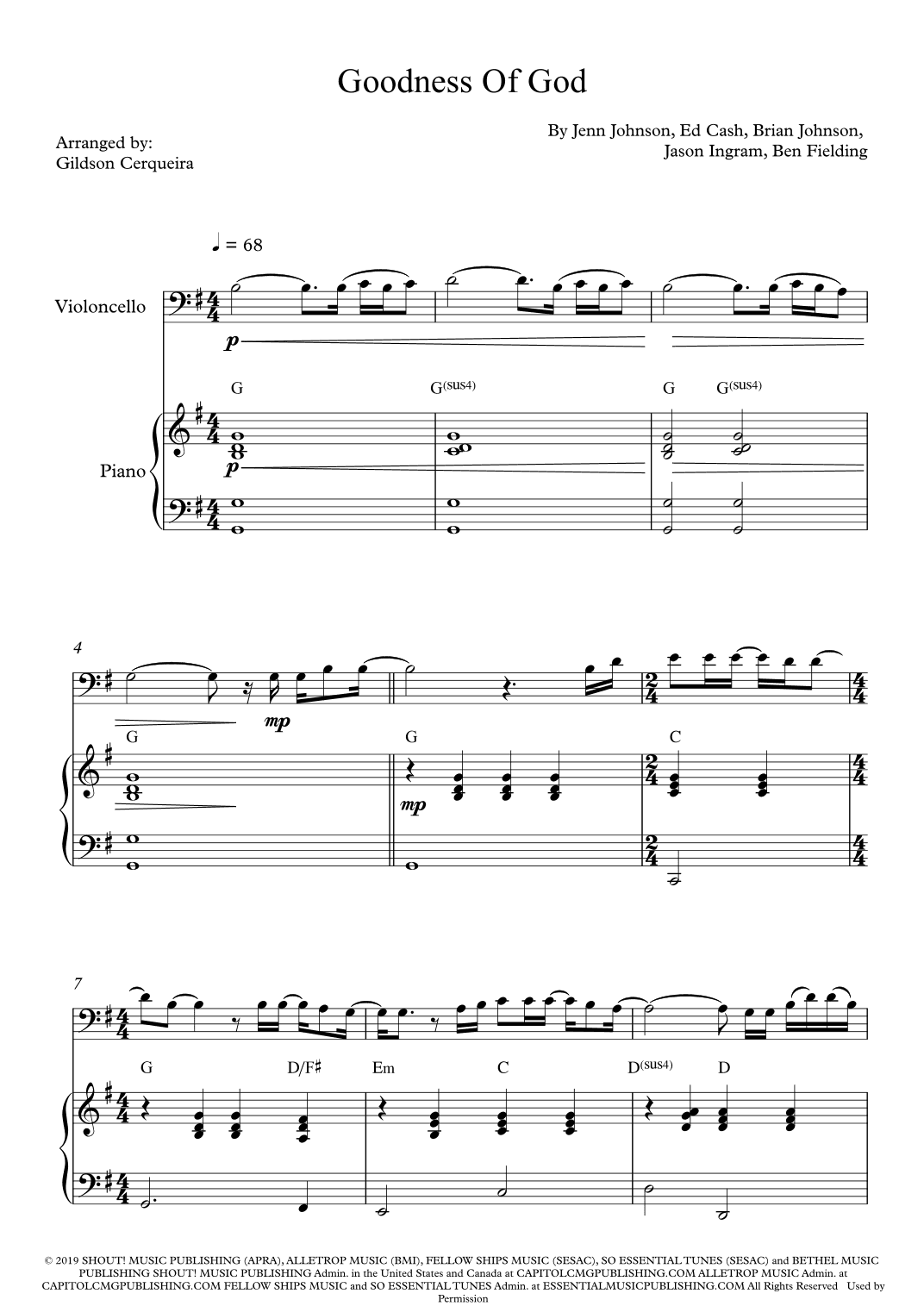 Goodness Of God (arr. Gildson Cerqueira)