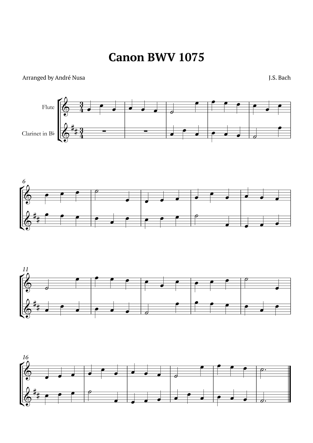 Canon BWV 1075 (arr. André Nusa)