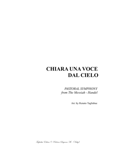 PASTORAL SYMPHONY from The Messiah - Arr. for SAB Choir and Organ - Italian Lyrics (arr. Renato Tagliabue)