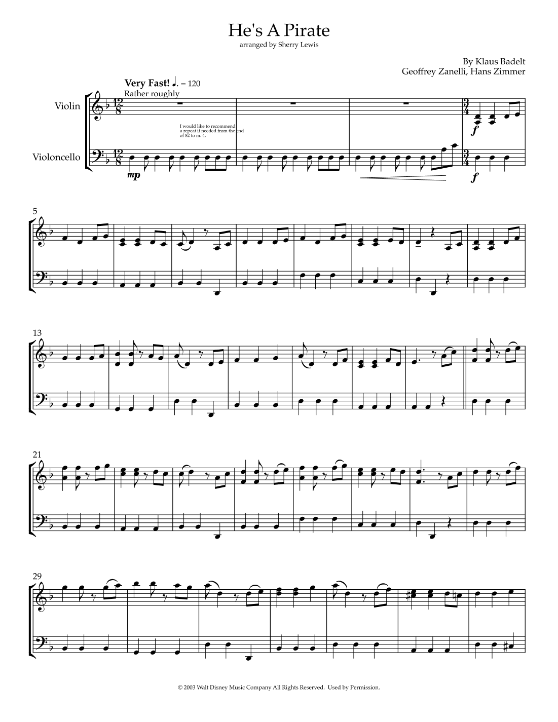 He's A Pirate (arr. Sherry Lewis)