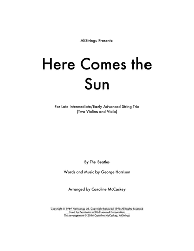 Here Comes The Sun (arr. Caroline McCaskey)