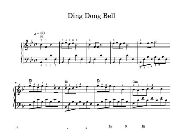 Ding Dong Bell (traditional song) - piano (arr. Piano eTutor app)