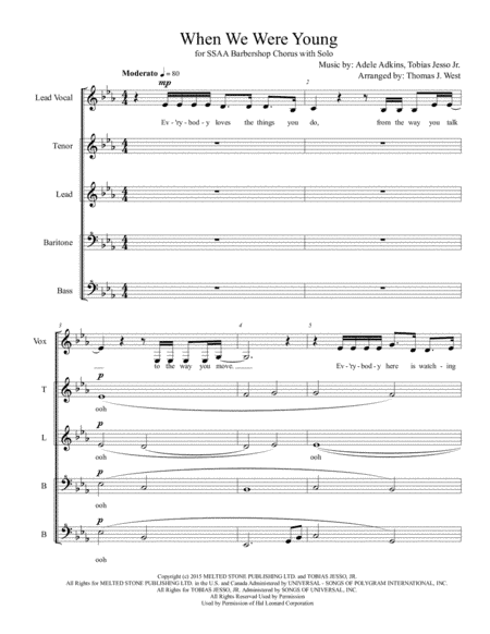 When We Were Young (arr. Thomas J. West)
