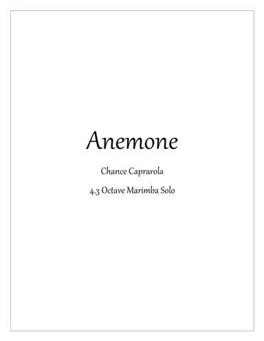 Anemone - 4.3 Octave Marimba Solo