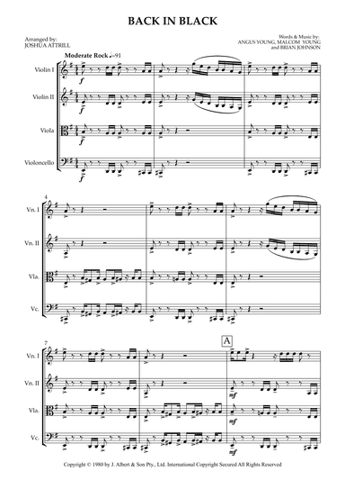 Back In Black (arr. Joshua Attrill)