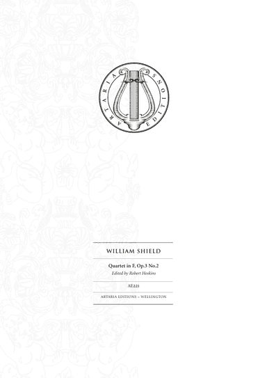 String Quartet in F major, Op. 3, No. 2 - Score Only (arr. Artaria Editions)