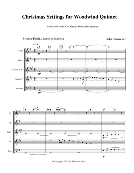 Christmas Settings for Woodwind Quintet (arr. John Gibson)