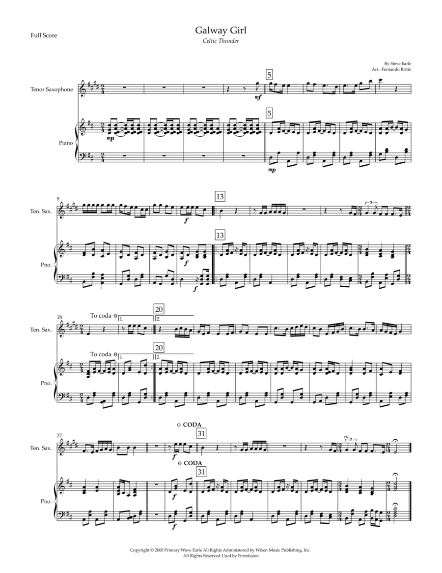 Galway Girl (arr. Fernando Britto)