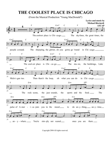 THE COOLEST PLACE IS CHICAGO   (TENOR)