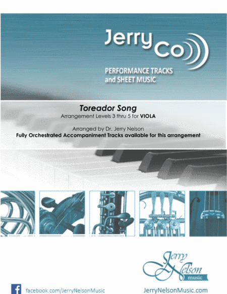 The Toreador Song - Bizet (Arrangements Level 3-5 for VIOLA + Written Acc) (arr. Dr Jerry Nelson)