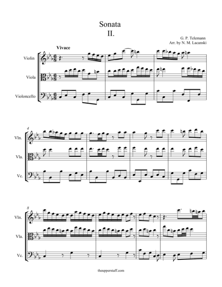 Sonata in C Minor Movement II (arr. Nick Lacanski)