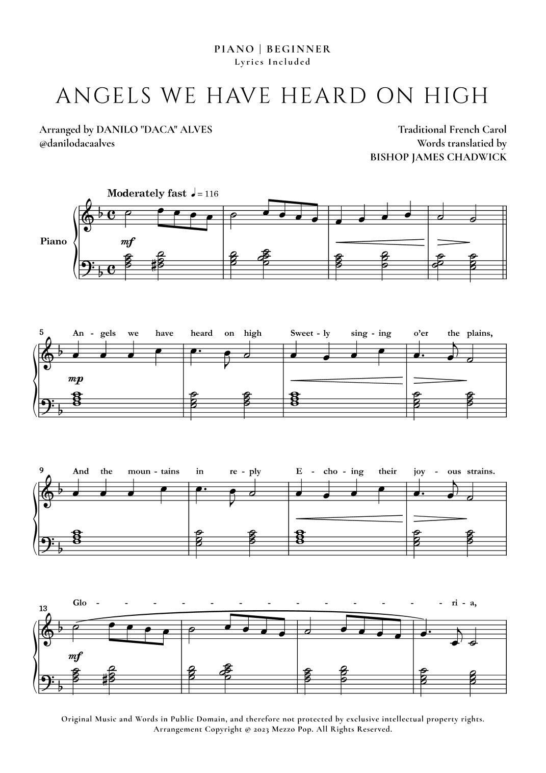 Angels We Have Heard On High (arr. Danilo "Daca" Alves)