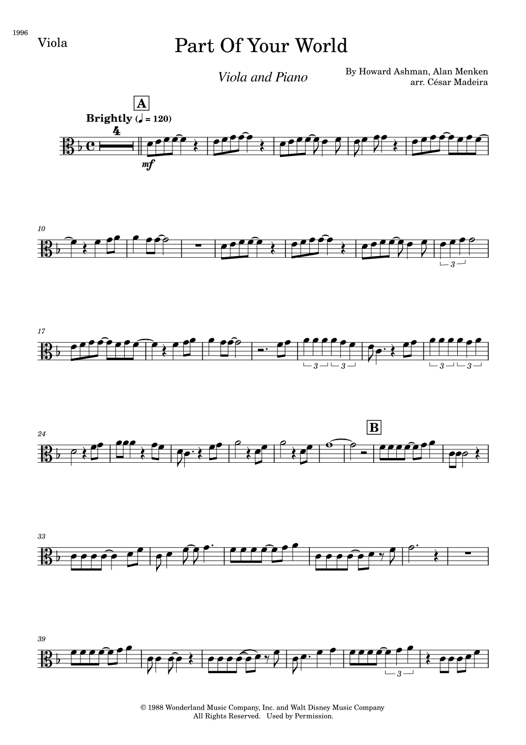 Part Of Your World (arr. César Madeira)