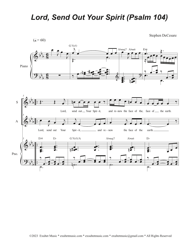 Lord, Send Out Your Spirit (Psalm 104) (2-part choir - (SA)