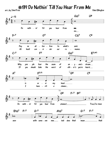 Do Nothing Till You Hear From Me (arr. John Fries)