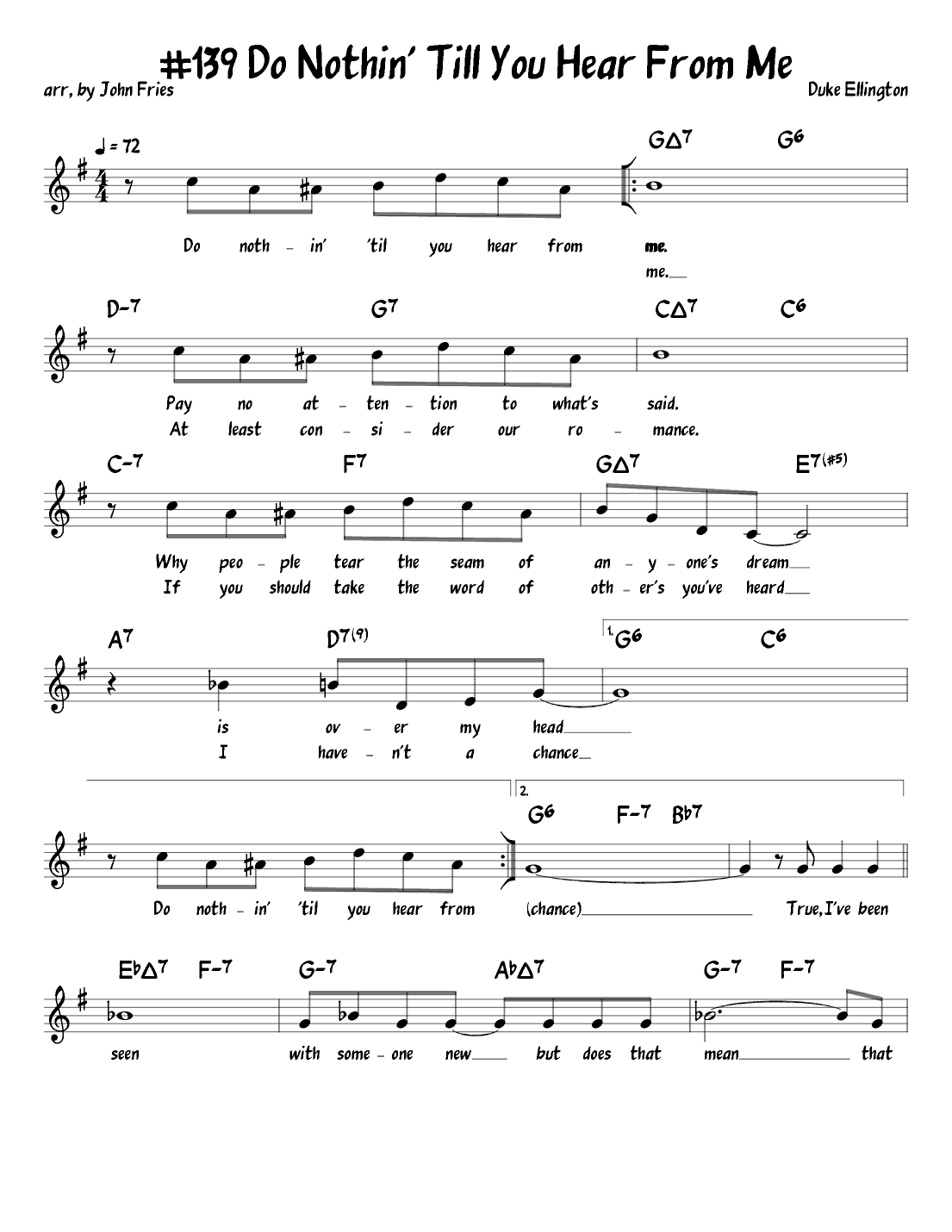 Do Nothing Till You Hear From Me (arr. John Fries)
