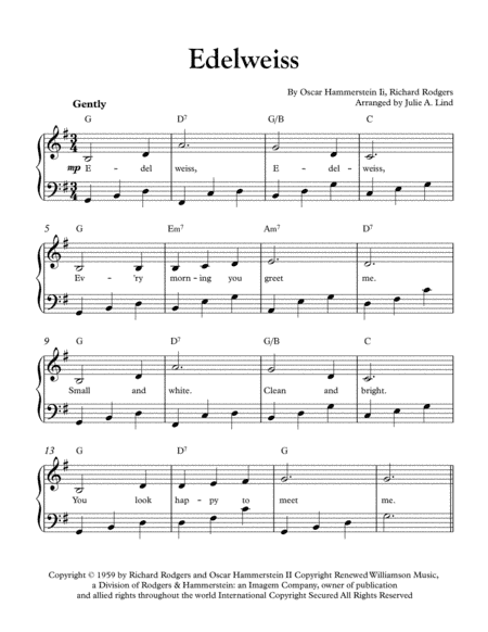 Edelweiss (arr. Julie A. Lind)