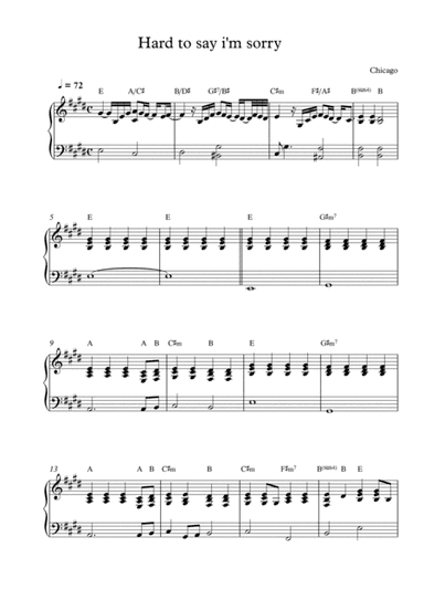 Hard To Say I'm Sorry (arr. Pineapplechord)