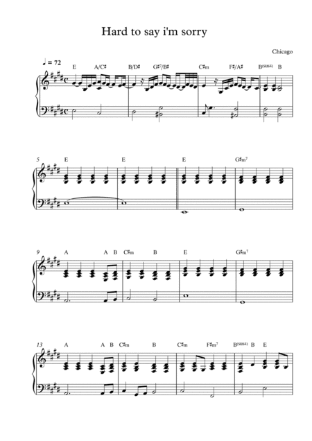 Hard To Say I'm Sorry (arr. Pineapplechord)