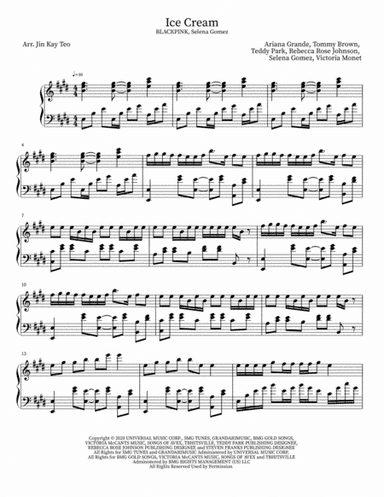 Ice Cream (arr. Jin Kay Teo)