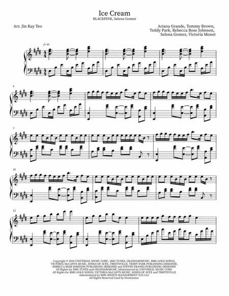 Ice Cream (arr. Jin Kay Teo)